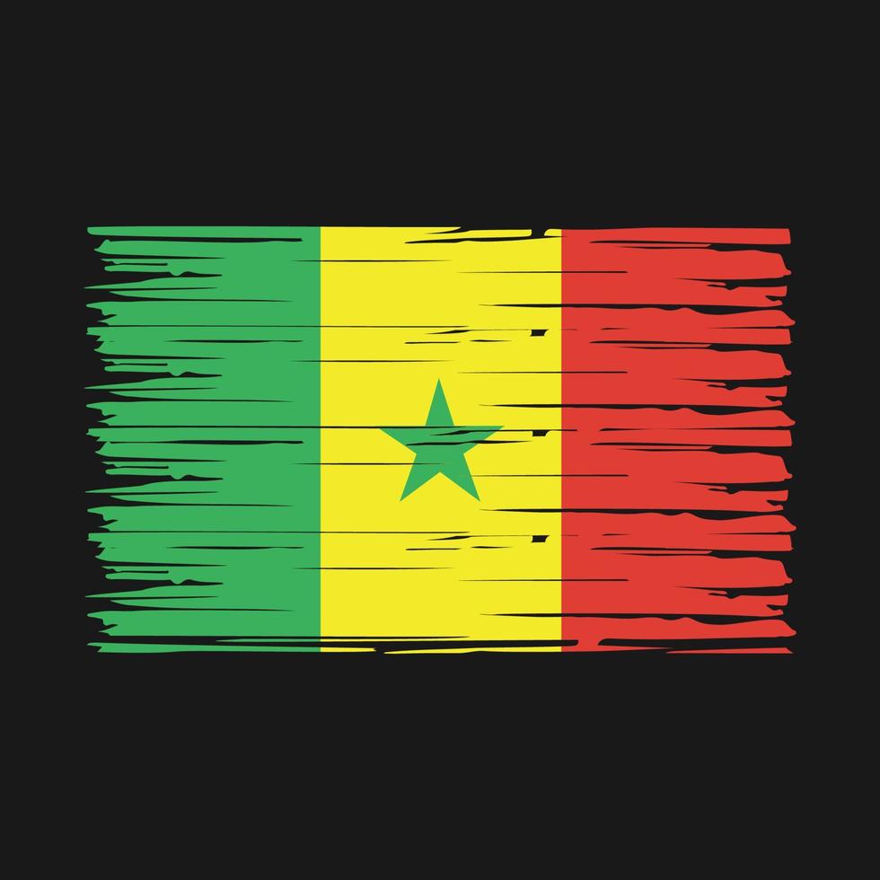 Senegal Flag Brush Vector