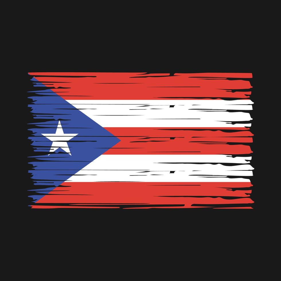 Puerto Rico Flag Brush Vector