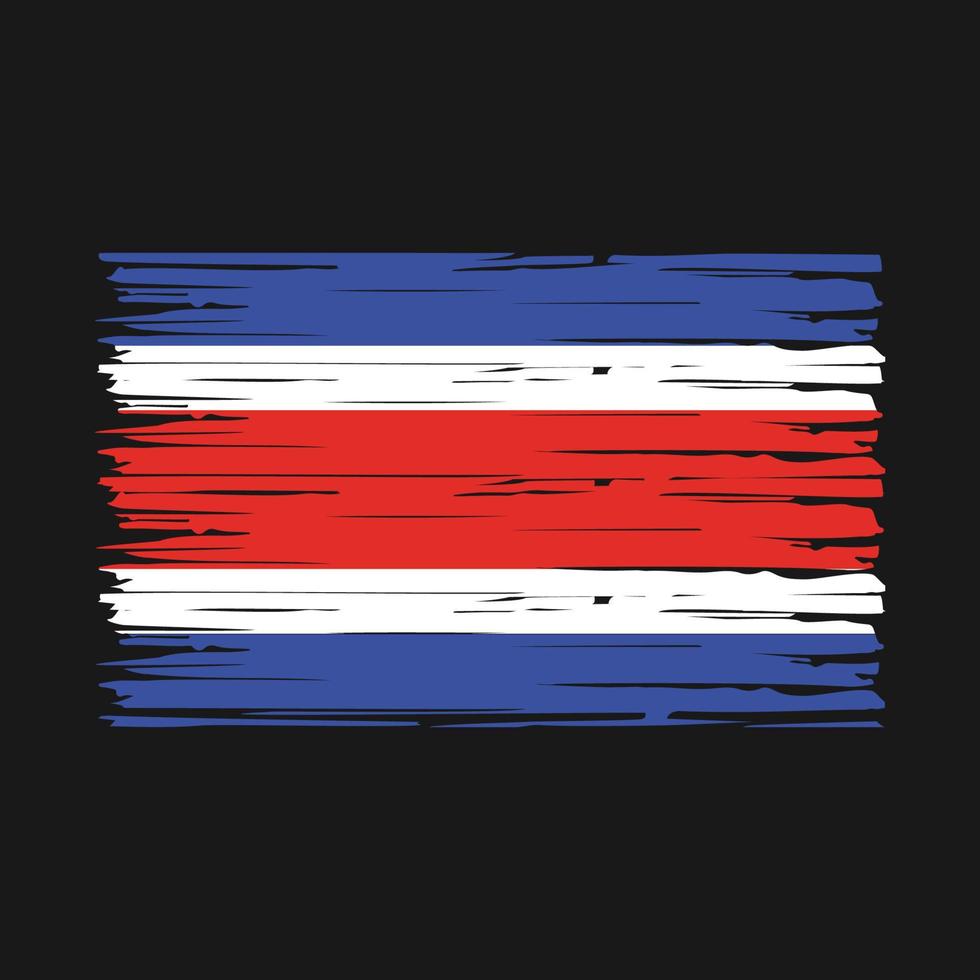 Costa Rica Flag Brush Vector