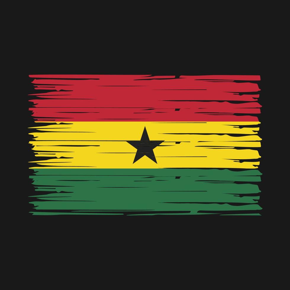 Ghana Flag Brush Vector