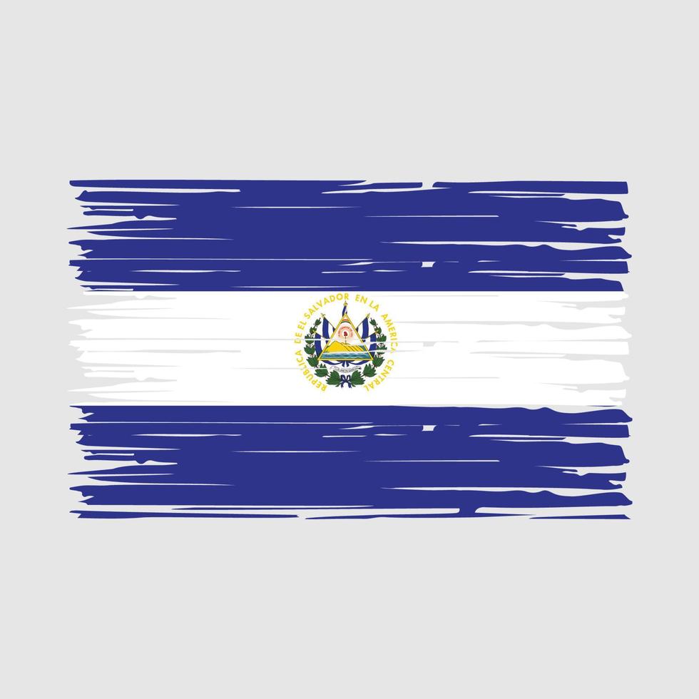 El Salvador Flag Brush Vector