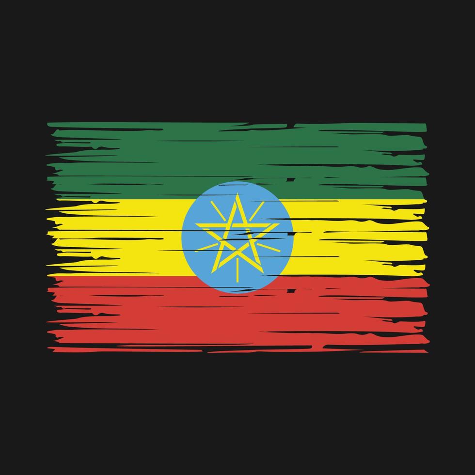 Ethiopia Flag Brush Vector