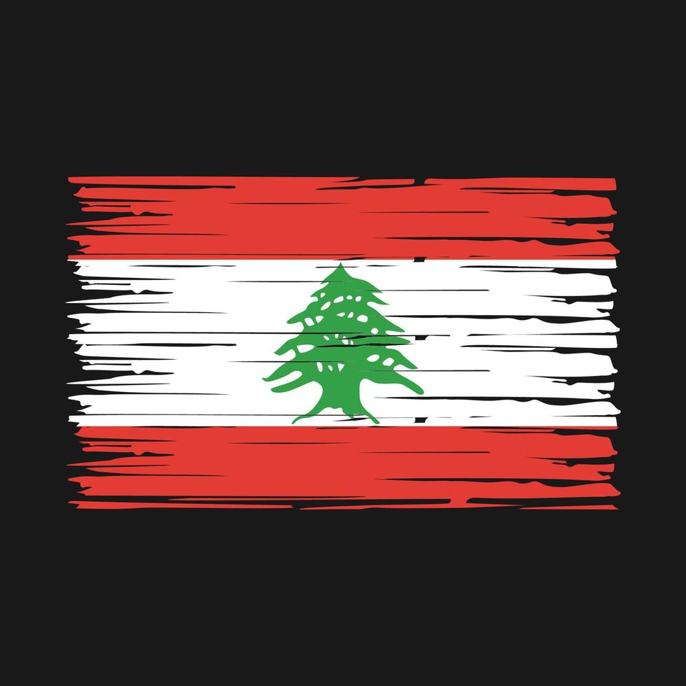 Lebanon Flag Brush Vector