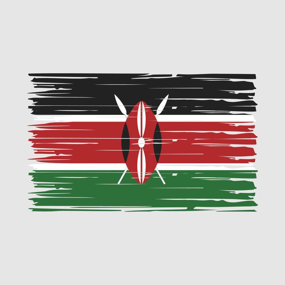 Kenya Flag Brush Vector