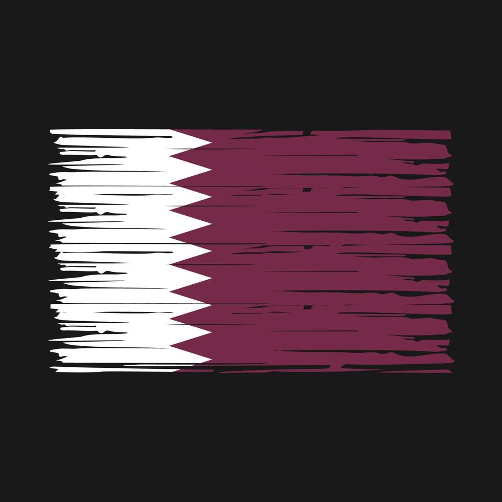 Qatar Flag Brush Vector