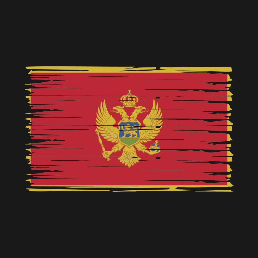 vector de cepillo de bandera de montenegro