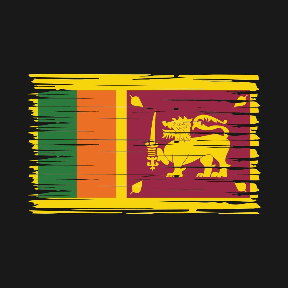 Sri Lanka Flag Brush Vector