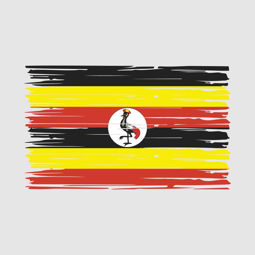 Uganda Flag Brush Vector