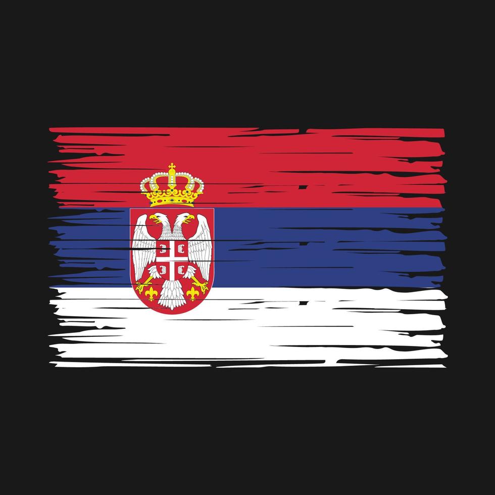 Serbia Flag Brush Vector