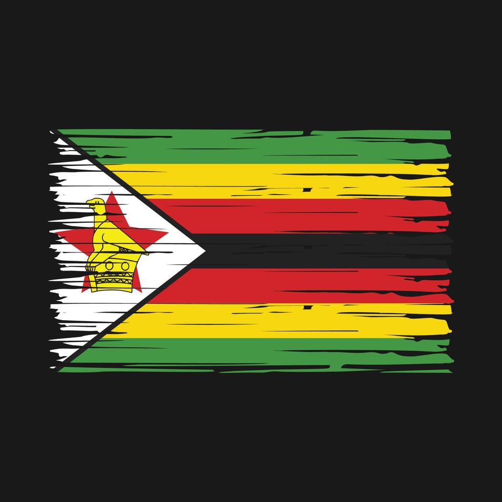 vector de pincel de bandera de zimbabwe