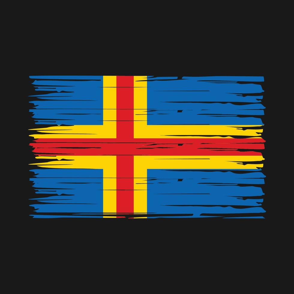 Aland Islands Flag Brush Vector