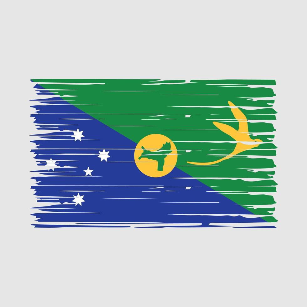 Christmas Islands Flag Brush Vector