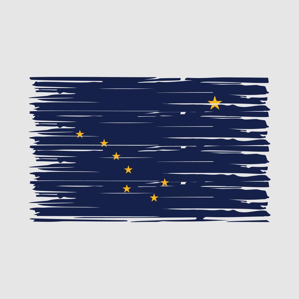 vector de pincel de bandera de alaska