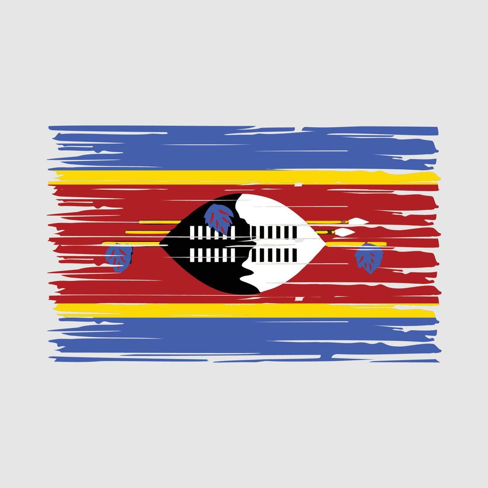 Swaziland Flag Brush Vector