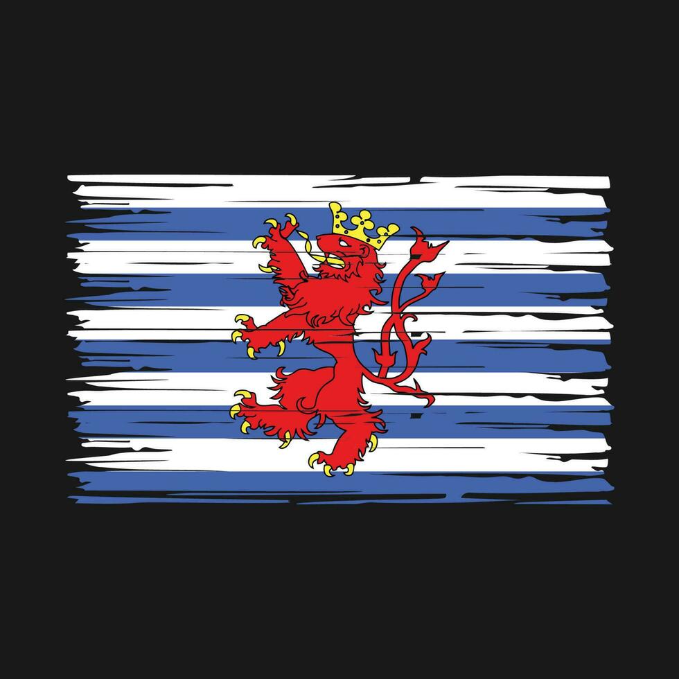 vector de pincel de bandera de luxemburgo