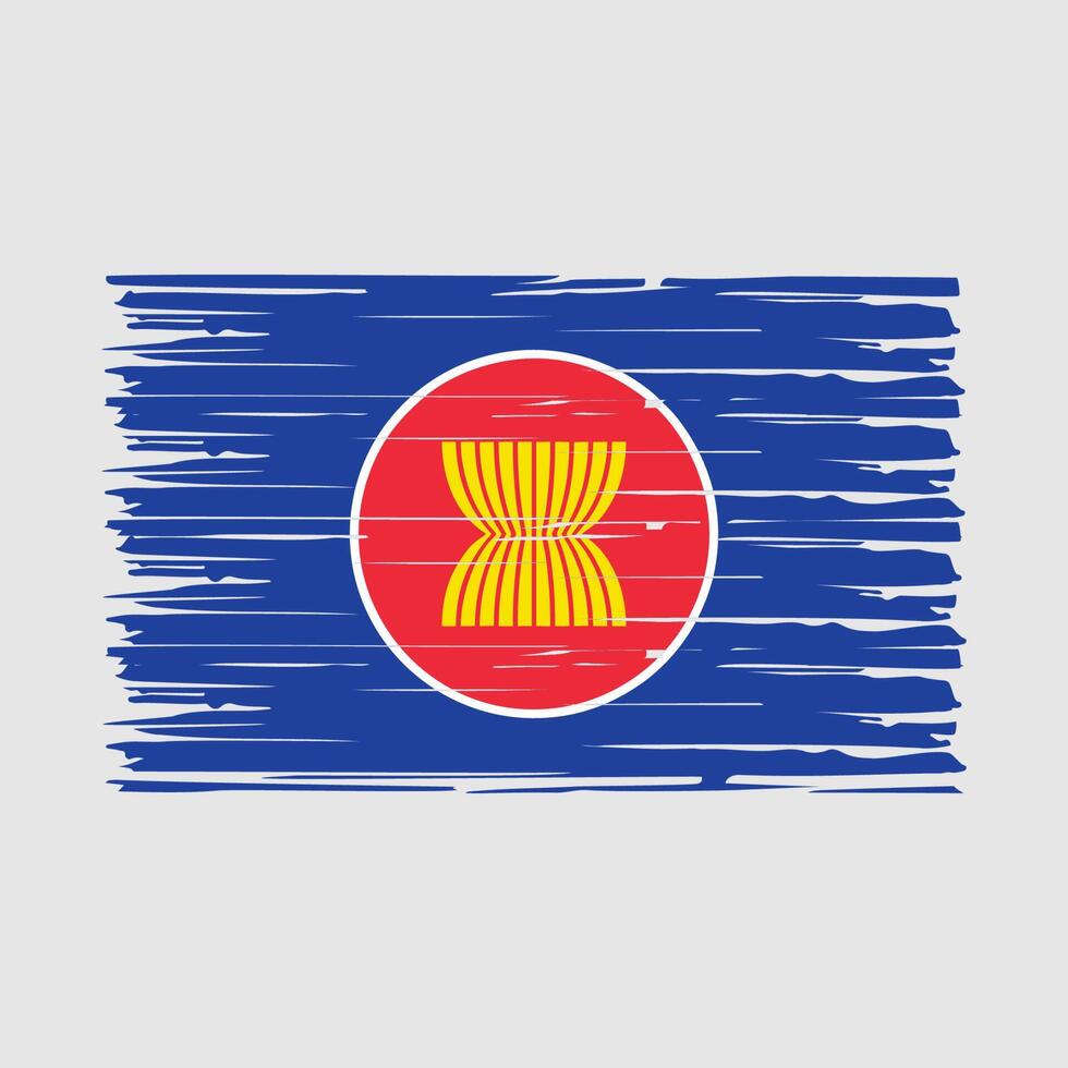 vector de pincel de bandera de la asean