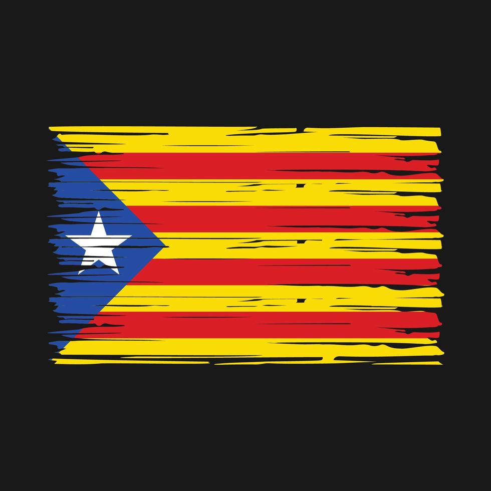 Catalonia Flag Brush Vector