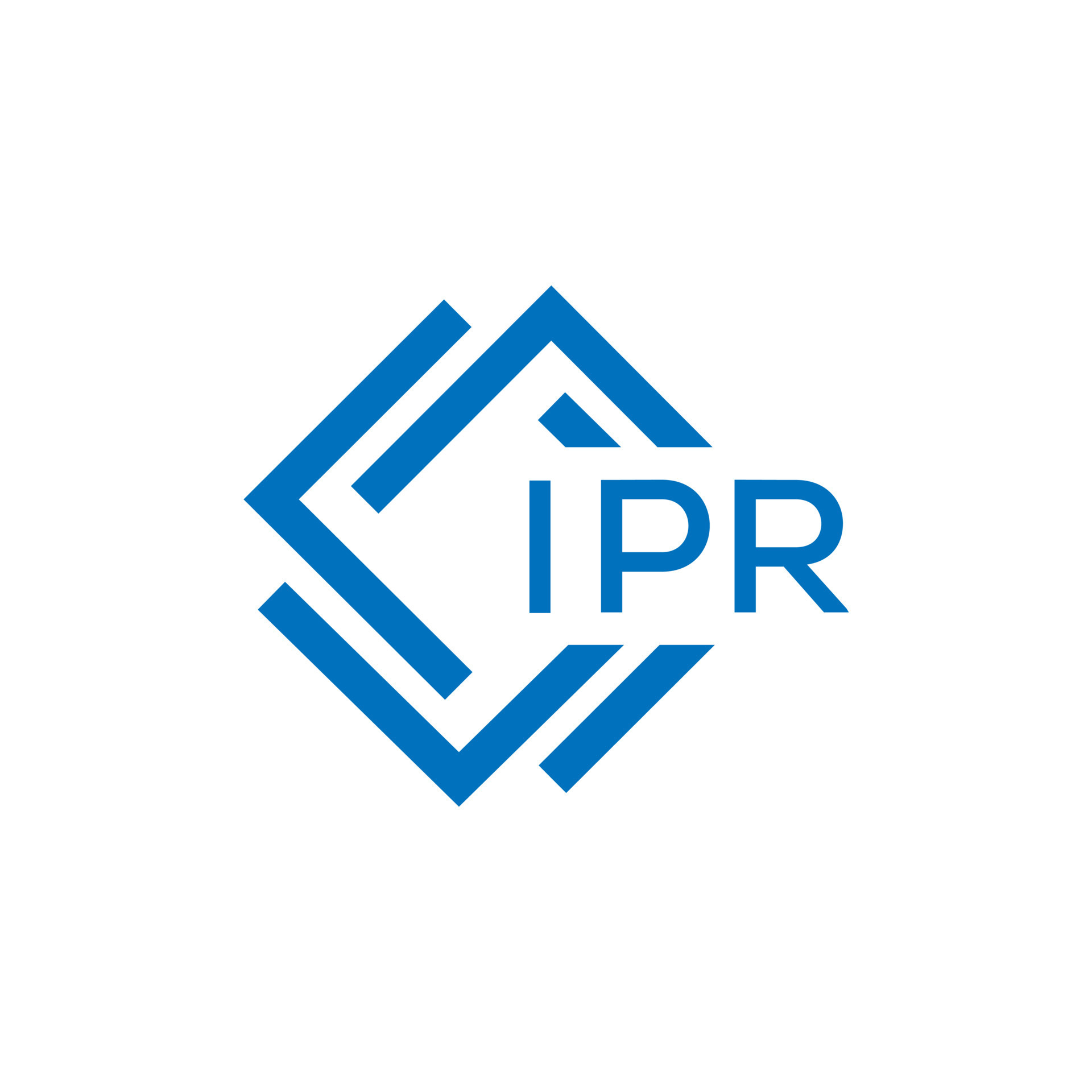 IPR letter logo design on white background. IPR creative circle letter