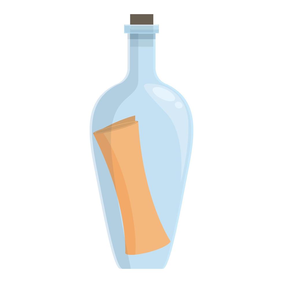 Sea bottle icon cartoon vector. Letter message vector