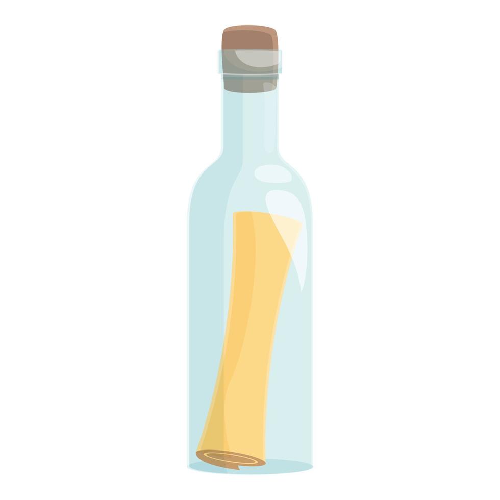 Floating bottle icon cartoon vector. Water pirate vector