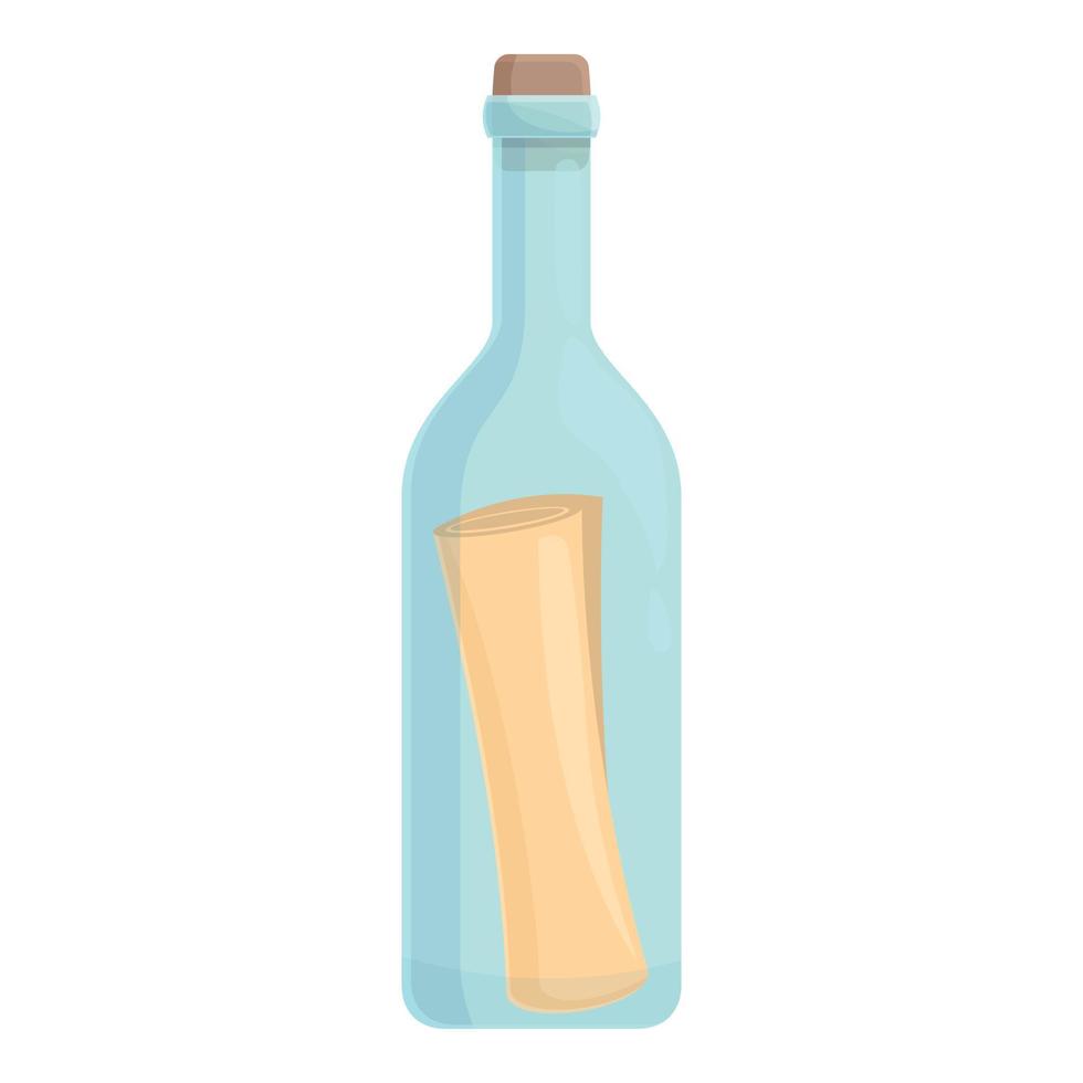 vino mensaje botella icono dibujos animados vector. agua mar vector