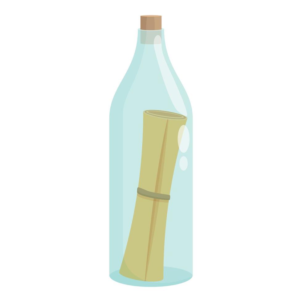 Secret message bottle icon cartoon vector. Sea letter vector