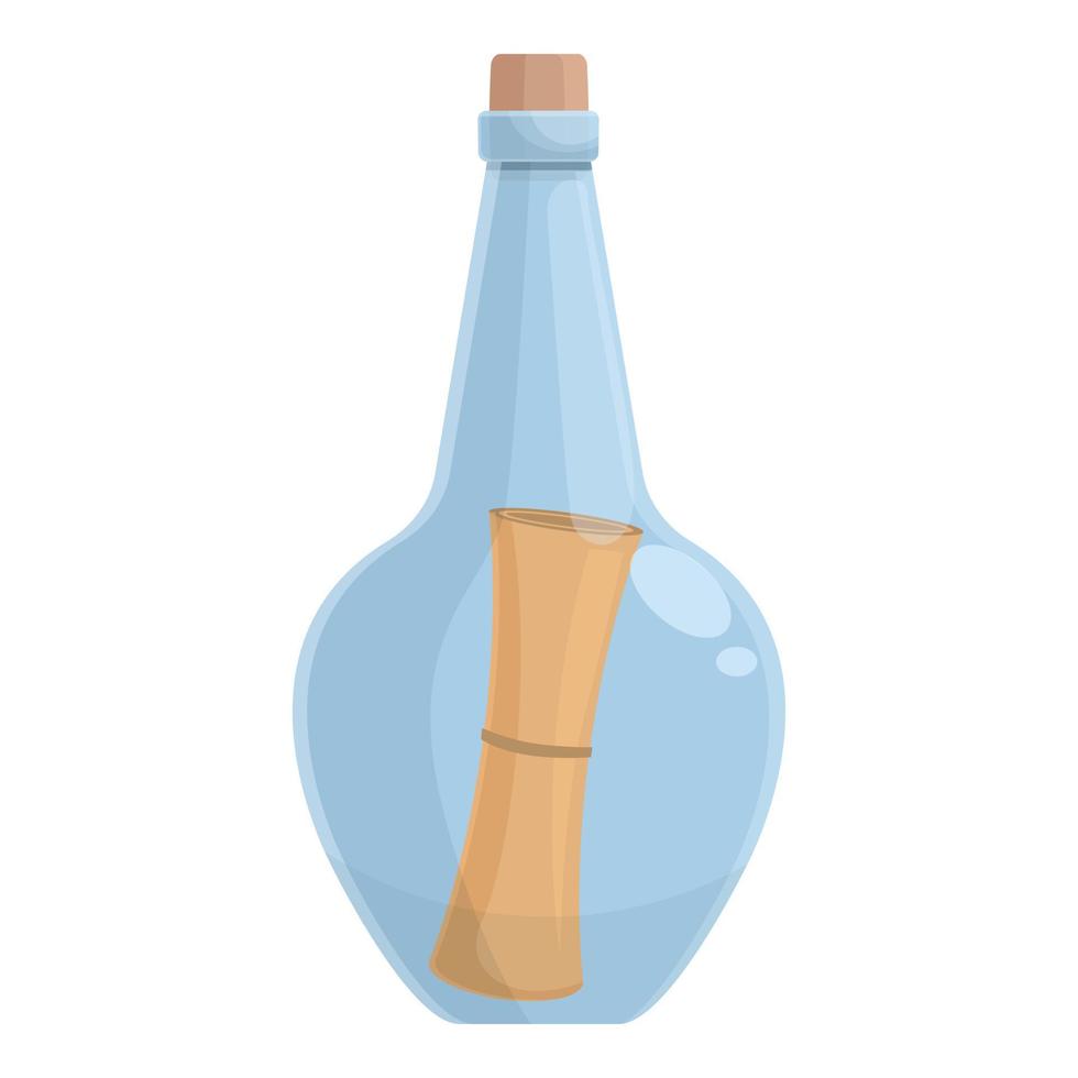 mar botella mensaje icono dibujos animados vector. agua vaso vector