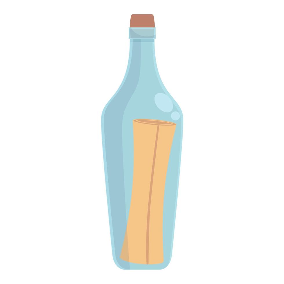 agua botella mensaje icono dibujos animados vector. mar papel vector