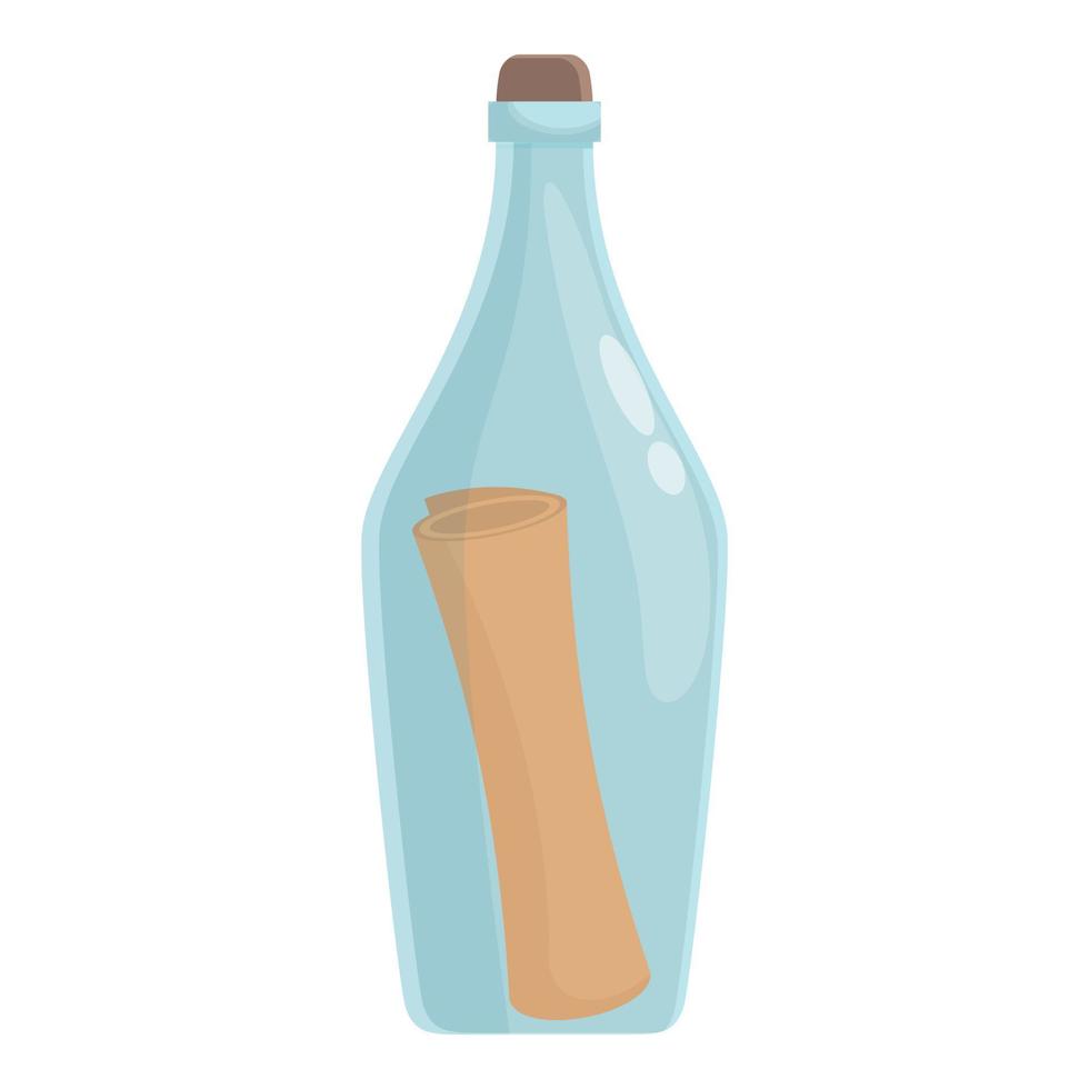 papel letra icono dibujos animados vector. botella mensaje vector