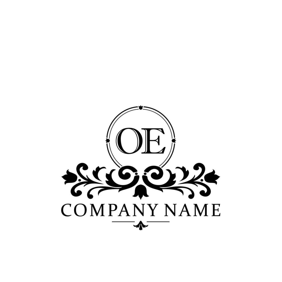 letter OE floral logo design. logo for women beauty salon massage cosmetic or spa brand vector