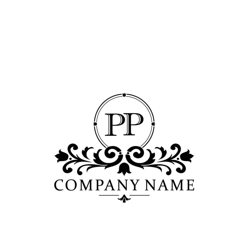 letter PP floral logo design. logo for women beauty salon massage cosmetic or spa brand vector