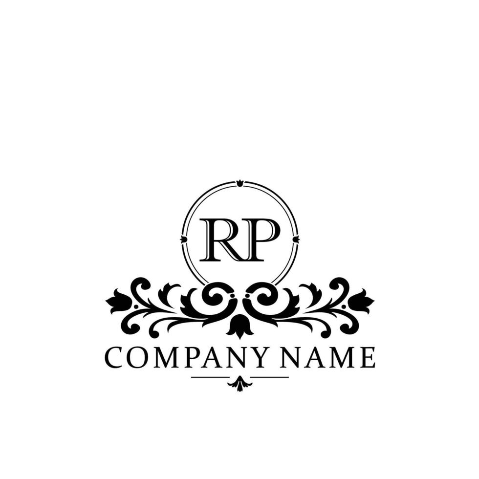 letter RP floral logo design. logo for women beauty salon massage cosmetic or spa brand vector