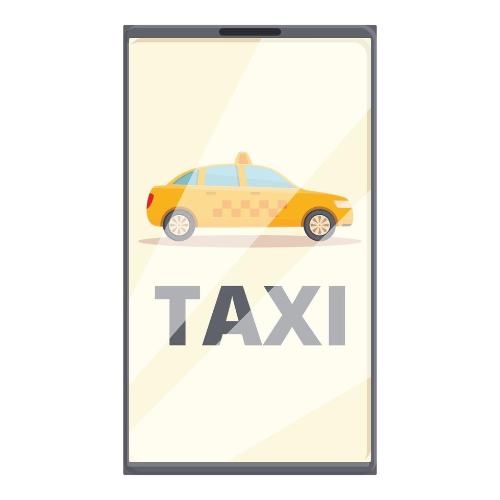 Phone taxi icon cartoon vector. Car cab vector