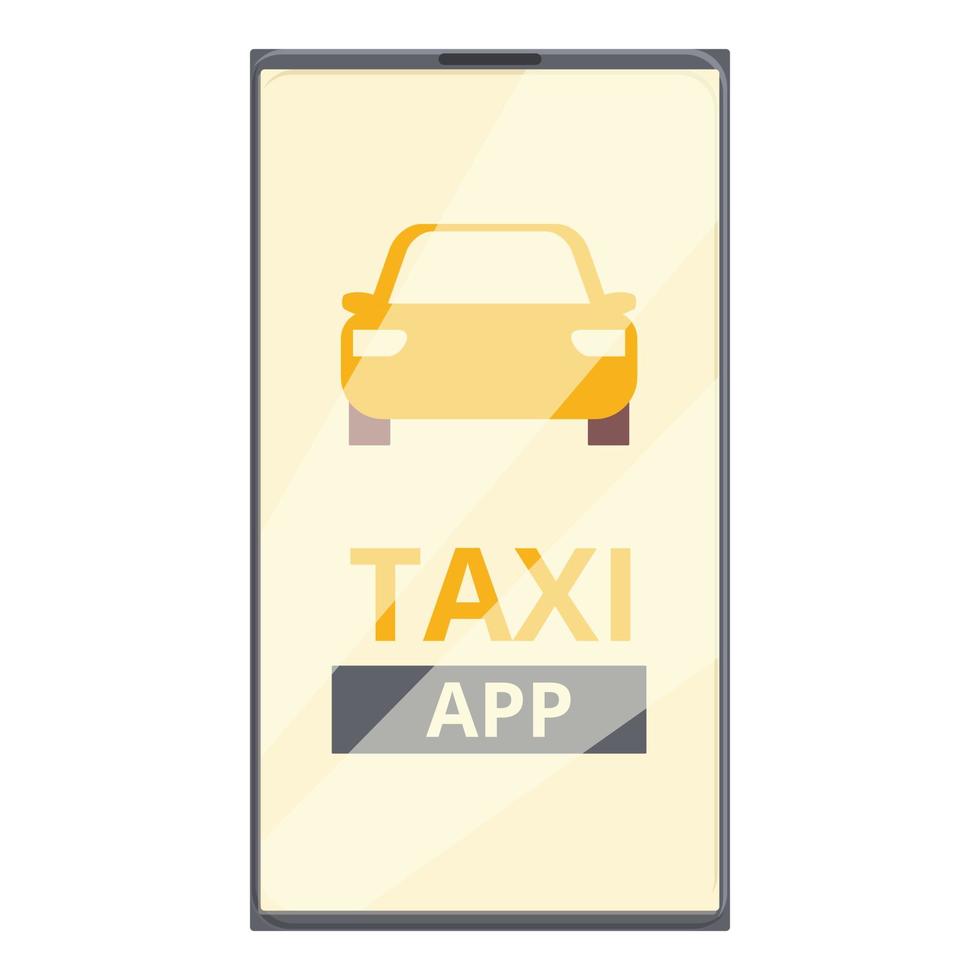 Taxi app icon cartoon vector. Car phone call vector