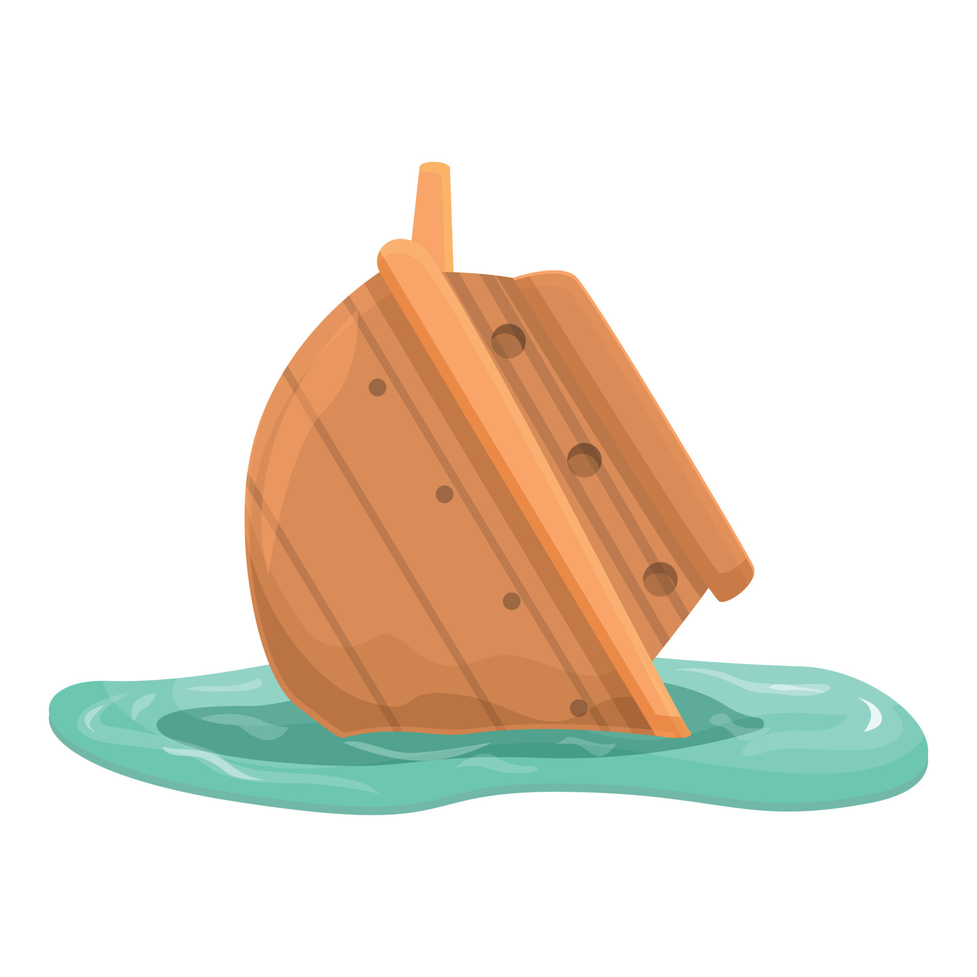 Wave shipwreck icon cartoon vector. Old ship 20356967 Vector Art at Vecteezy