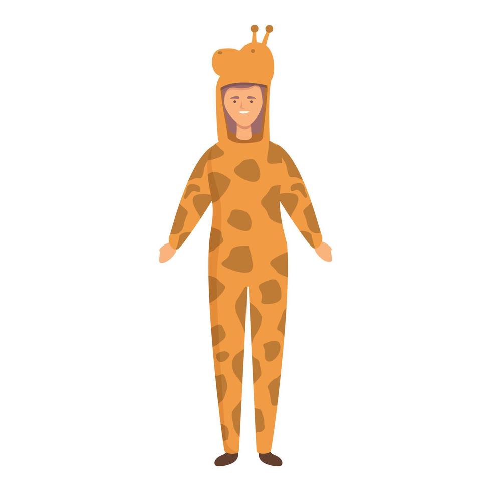 Giraffe halloween animal costume icon cartoon vector. Cute child vector