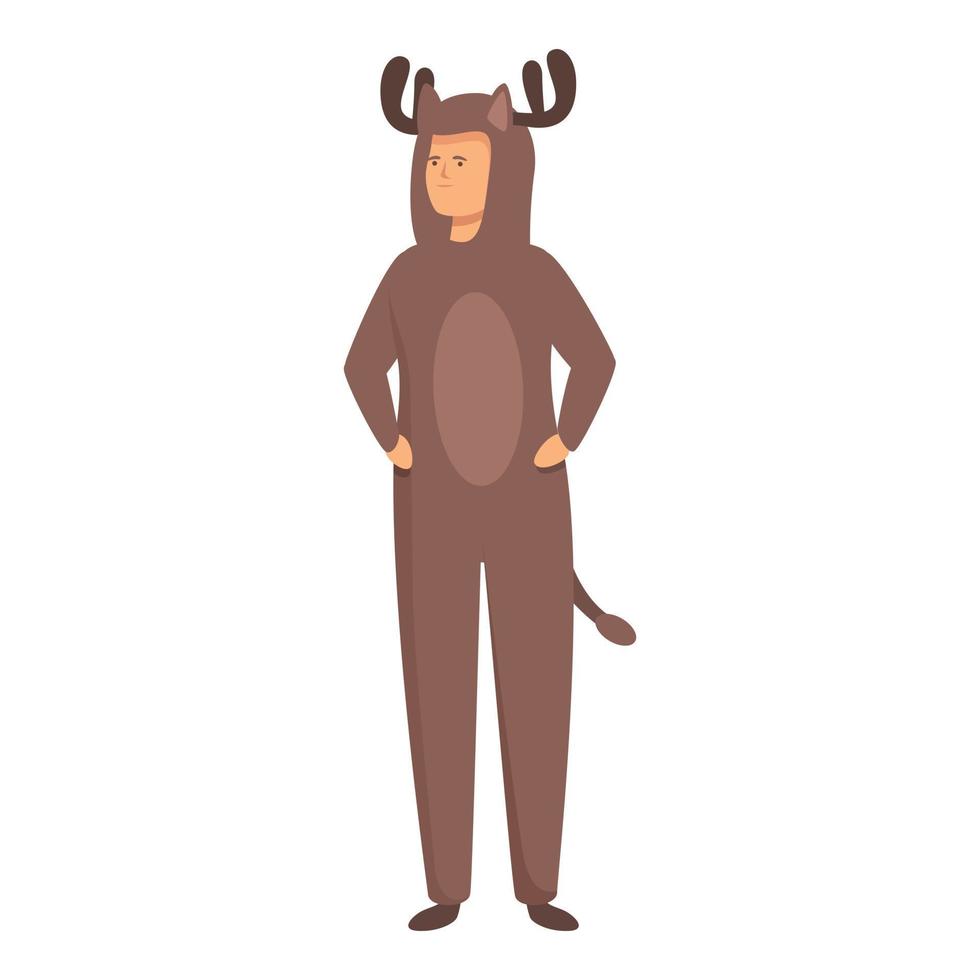 Deer halloween animal costume icon cartoon vector. Funny mascot vector