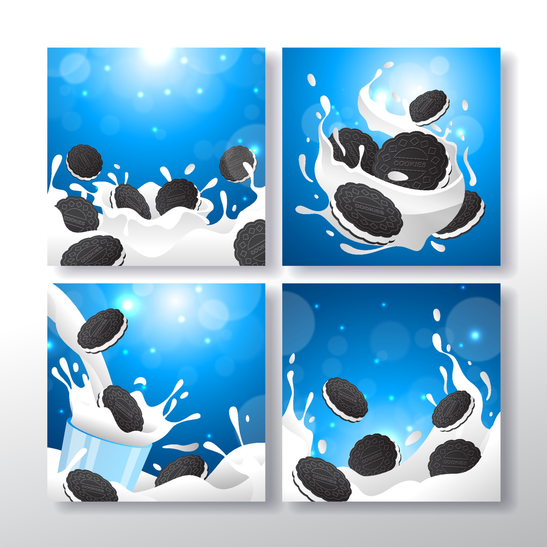 Cookies with Milk Social Media Posts 20356997 Vector Art at Vecteezy