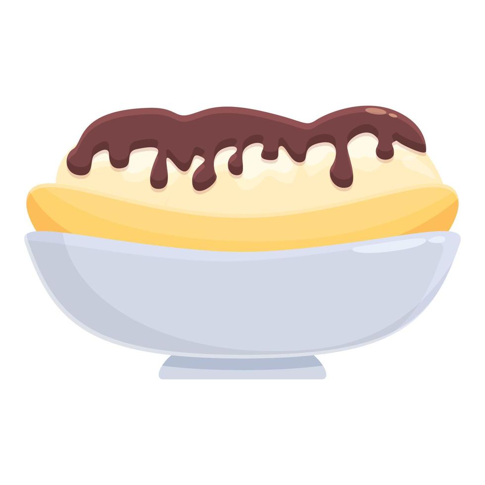 Ice chocolate cream icon cartoon vector. Banana split vector