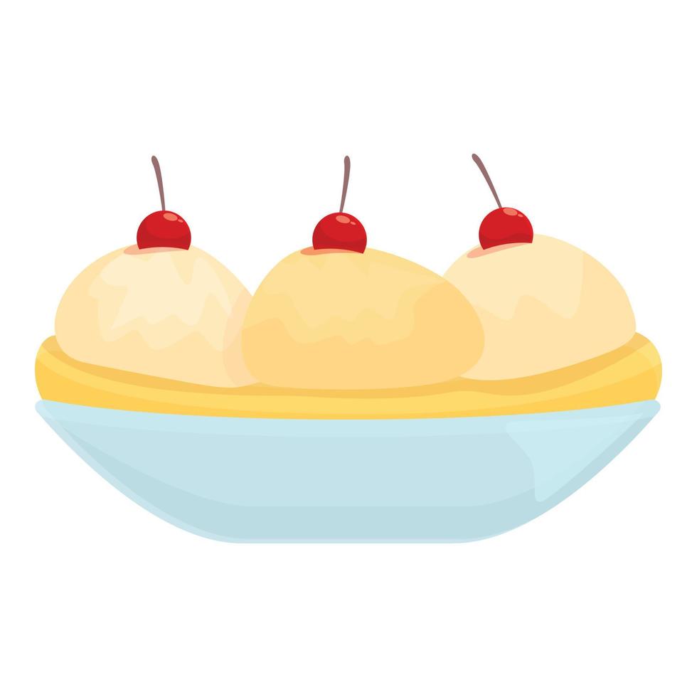 Vanilla ice ball icon cartoon vector. Split food vector