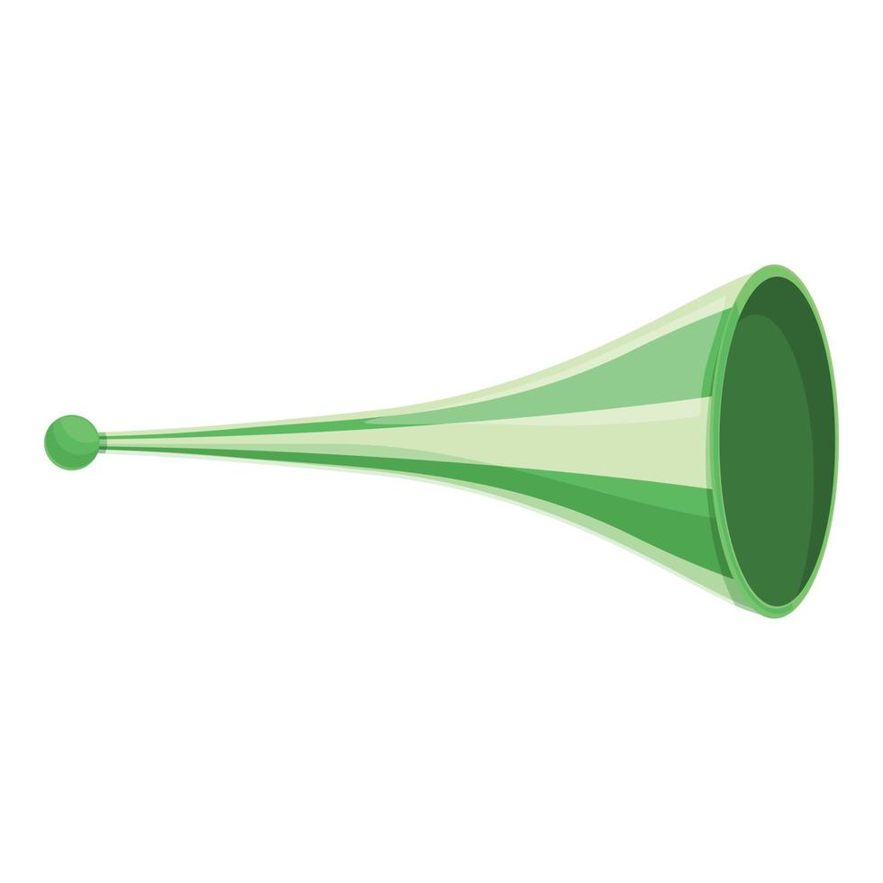 Green vuvuzela icon cartoon vector. Soccer trumpet vector