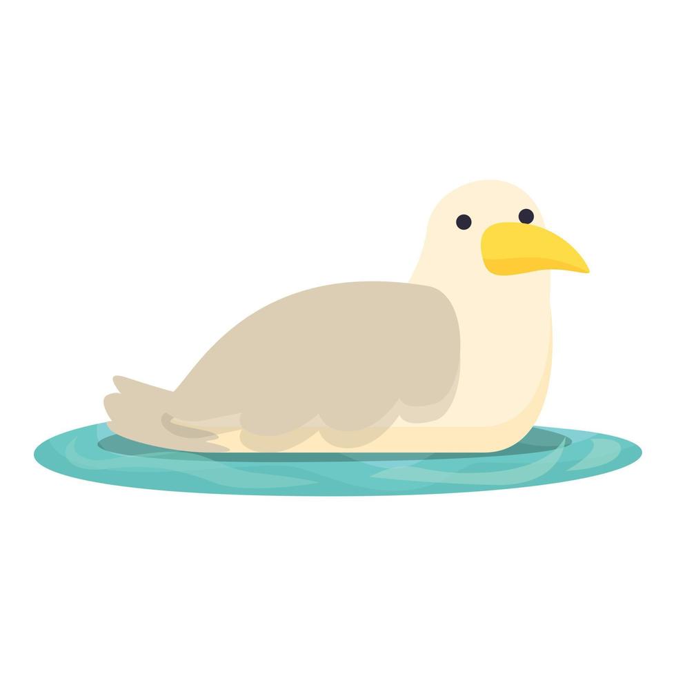 Gaviota en agua icono dibujos animados vector. mar mosca vector