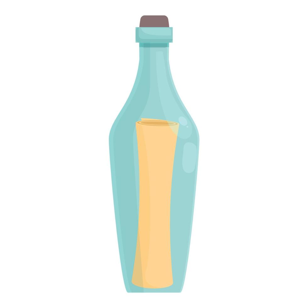 corcho botella mensaje icono dibujos animados vector. agua papel vector