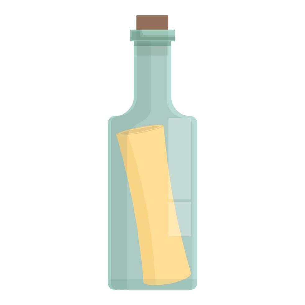 Message in the bottle icon cartoon vector. Sea letter vector