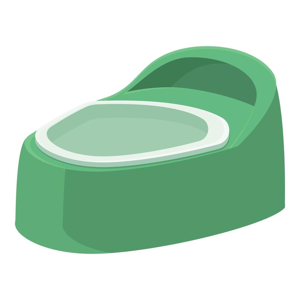 Green potty icon cartoon vector. Baby toilet vector