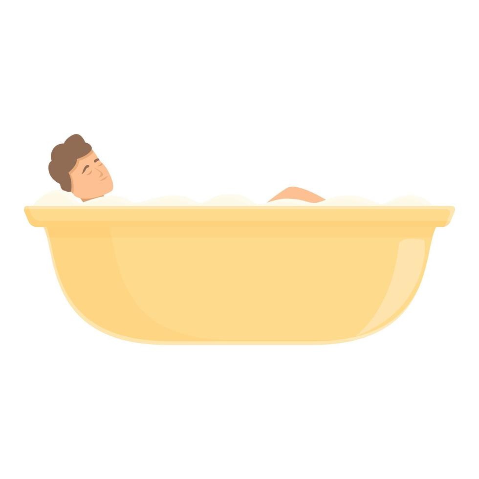 Foam bath icon cartoon vector. Warm water vector