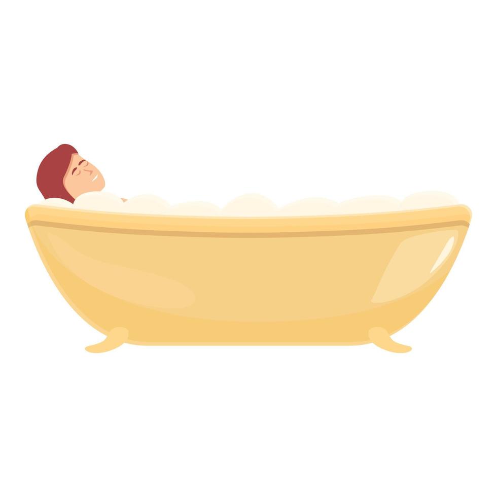 Clean bath icon cartoon vector. Warm water vector