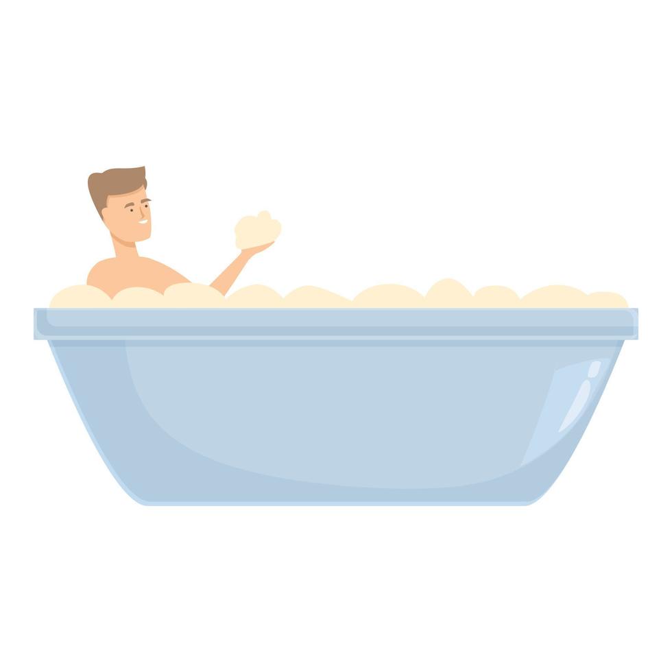 Rest home bath icon cartoon vector. Warm water vector