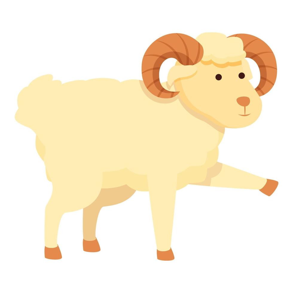 Badge ram icon cartoon vector. Wild animal vector