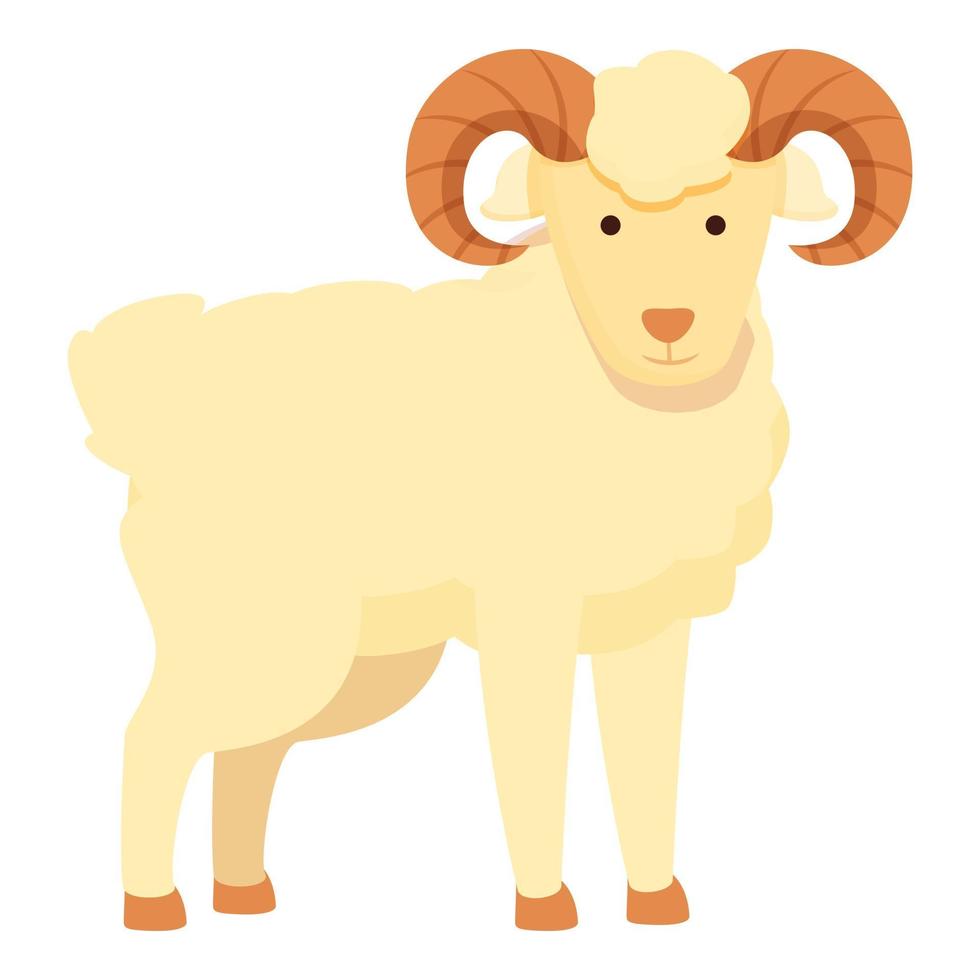 conmocionado RAM icono dibujos animados vector. cara fauna silvestre vector